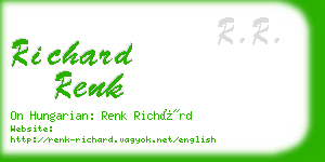 richard renk business card